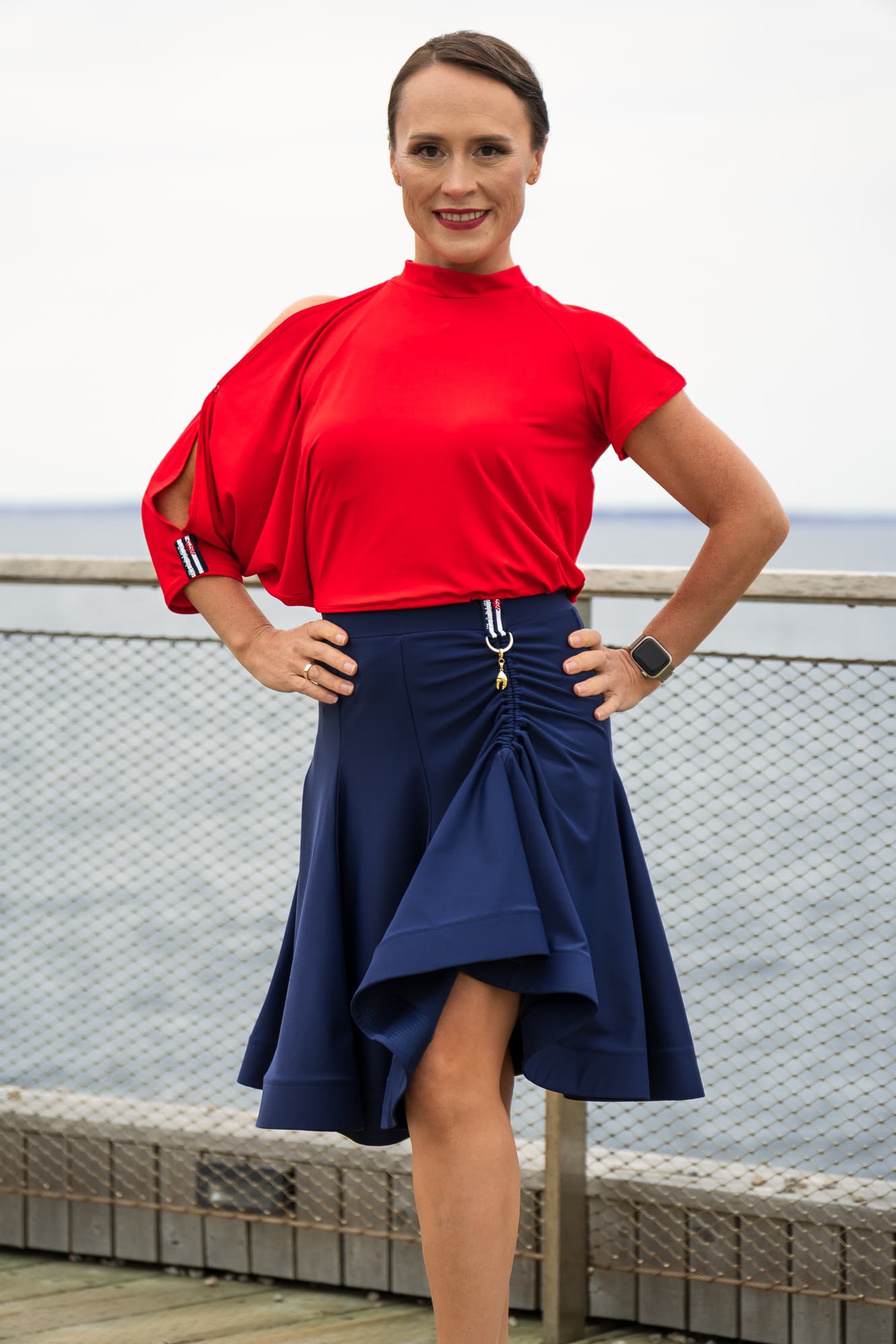 Aleta Latin Skirt | 8-Gore Skirt with Adjustable Hip Gathering