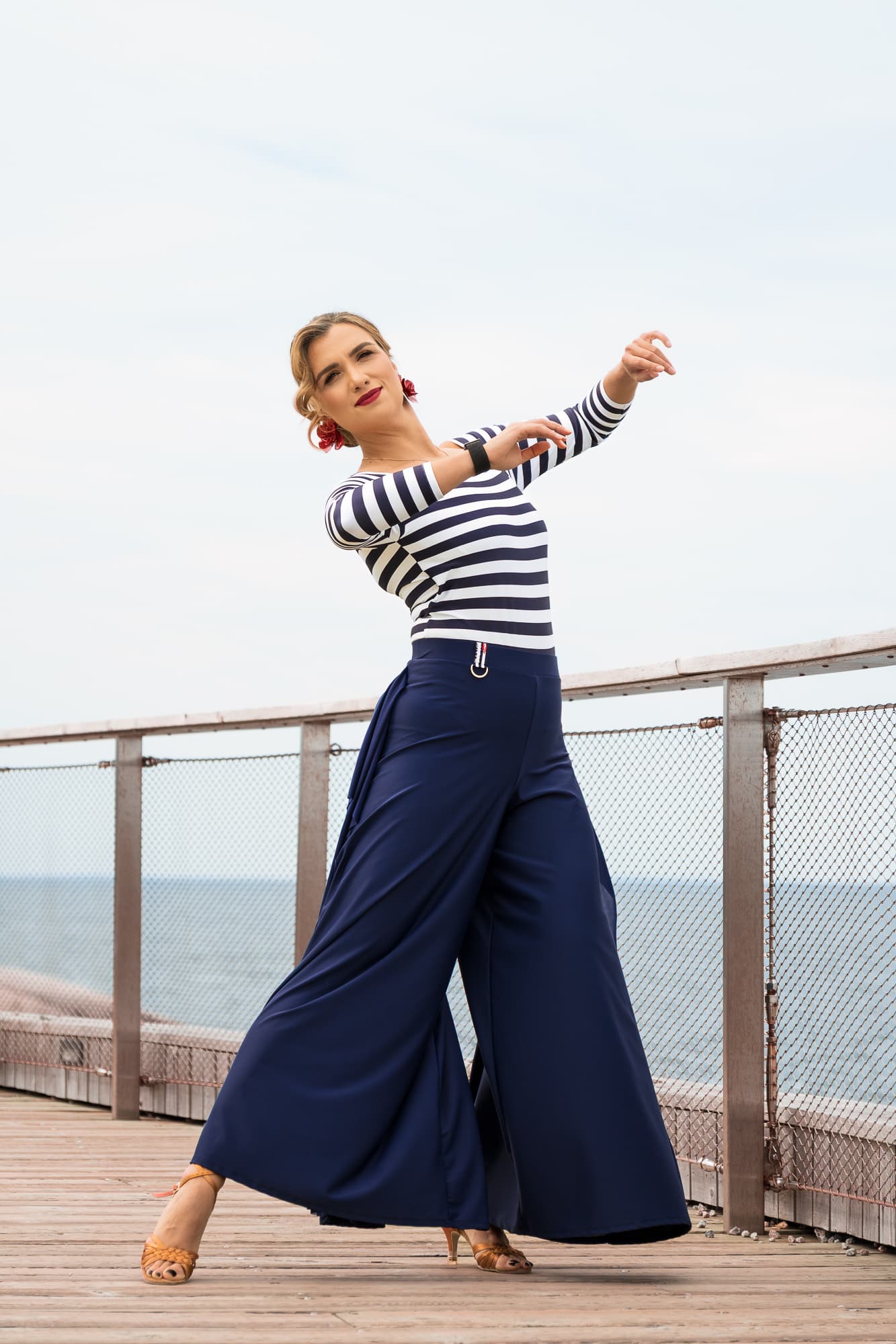 Goddess Dance Pants | Extra Wide Leg Dance Trousers with Semi Sheer Inserts and Decorative Sashes 