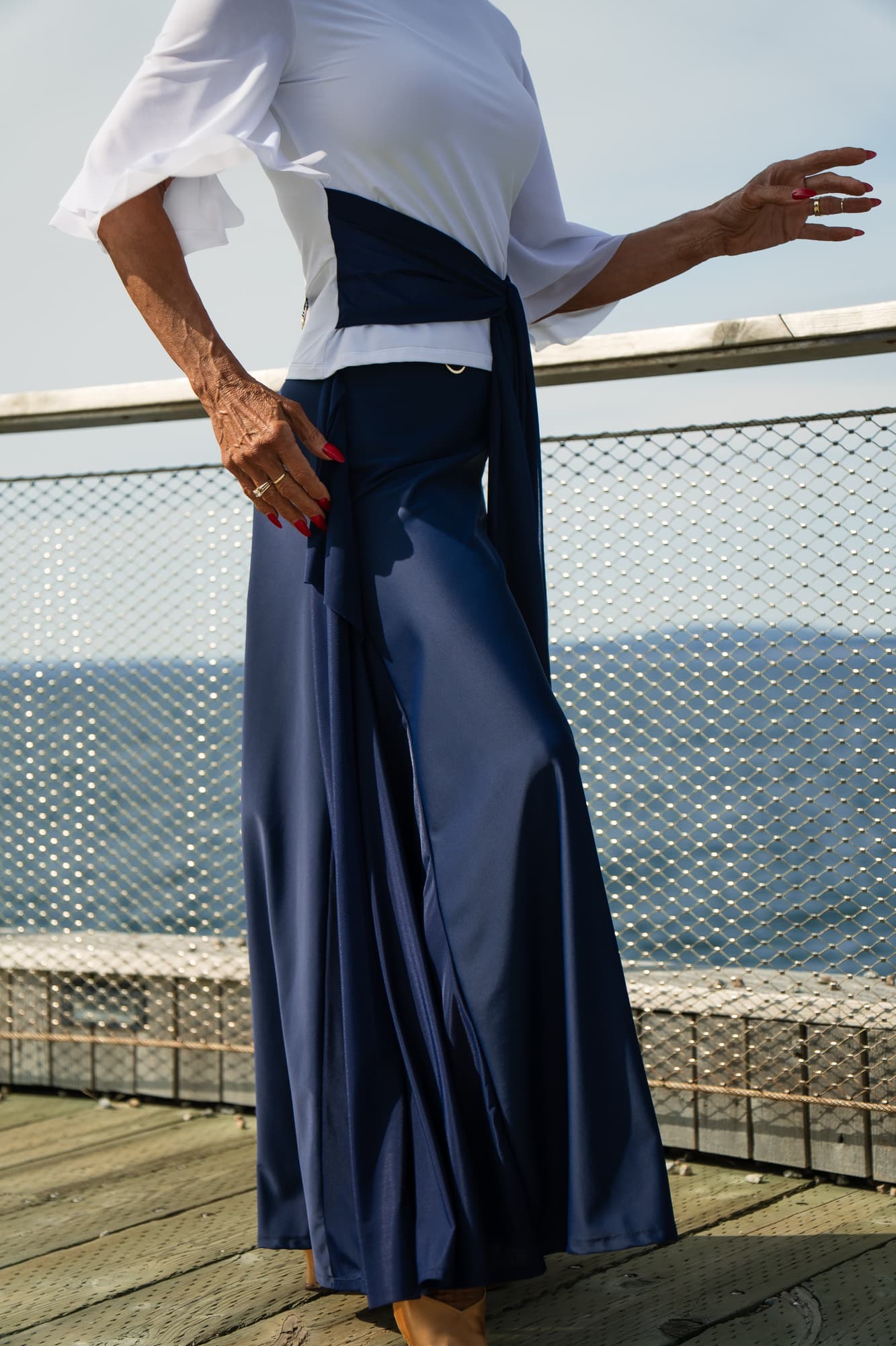 Goddess Dance Pants | Extra Wide Leg Dance Trousers with Semi Sheer Inserts and Decorative Sashes 