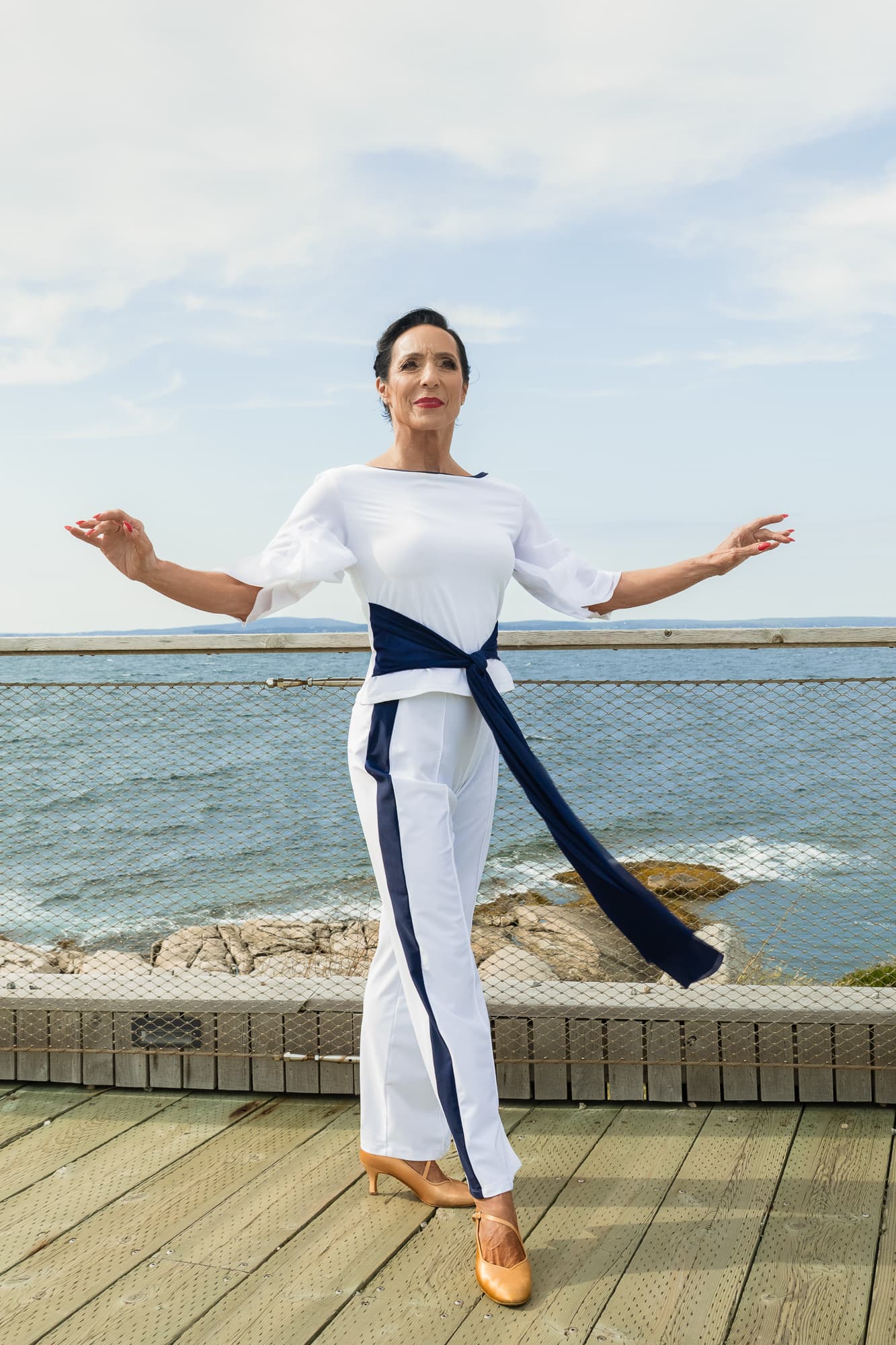 First Class Dance Pants | Straight Leg Mid-Rise Dance Trousers with Side Stripe