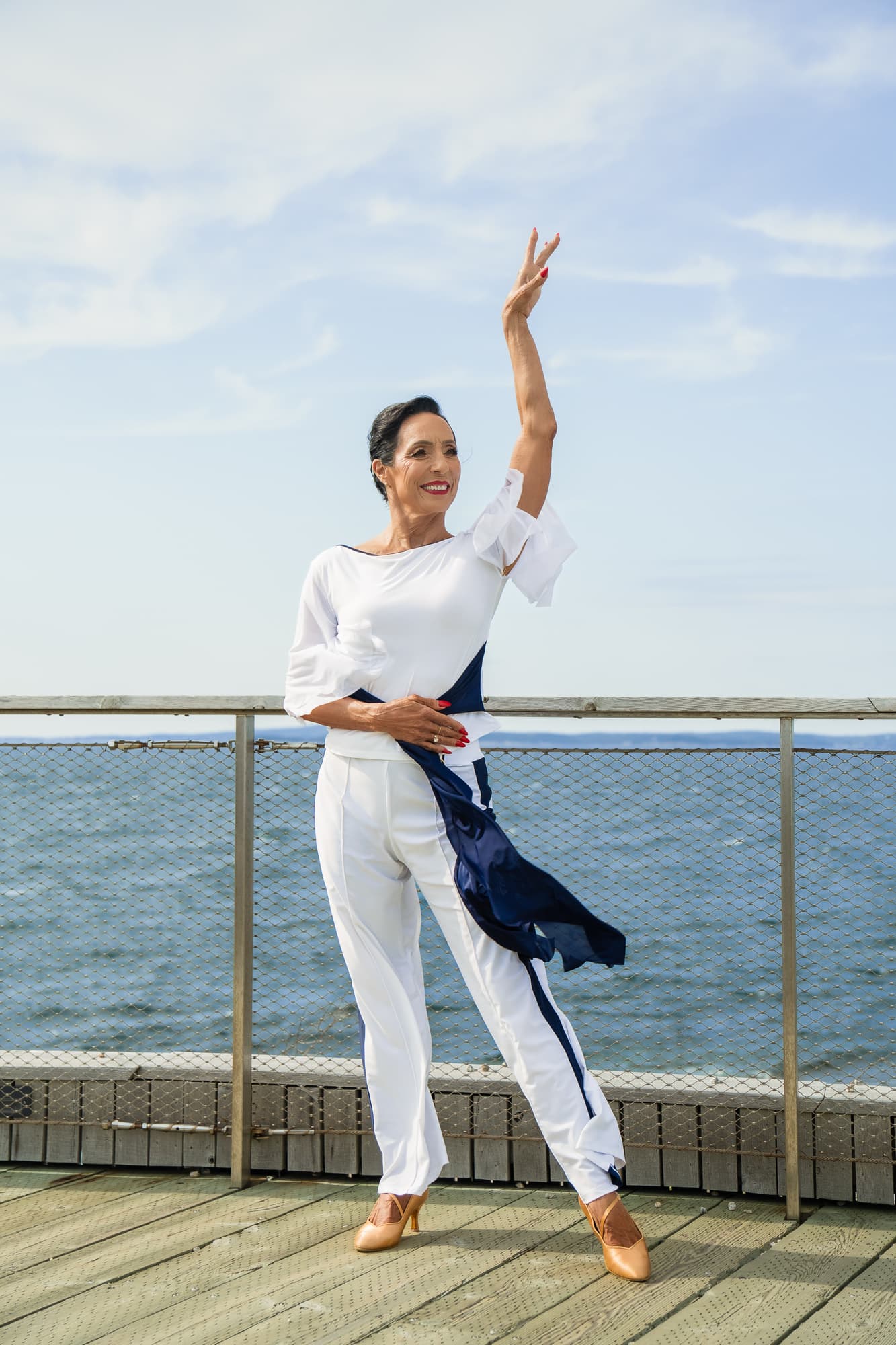 First Class Dance Pants | Straight Leg Mid-Rise Dance Trousers with Side Stripe