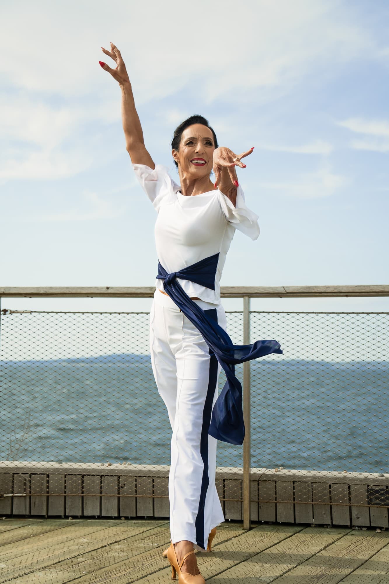 First Class Dance Pants | Straight Leg Mid-Rise Dance Trousers with Side Stripe