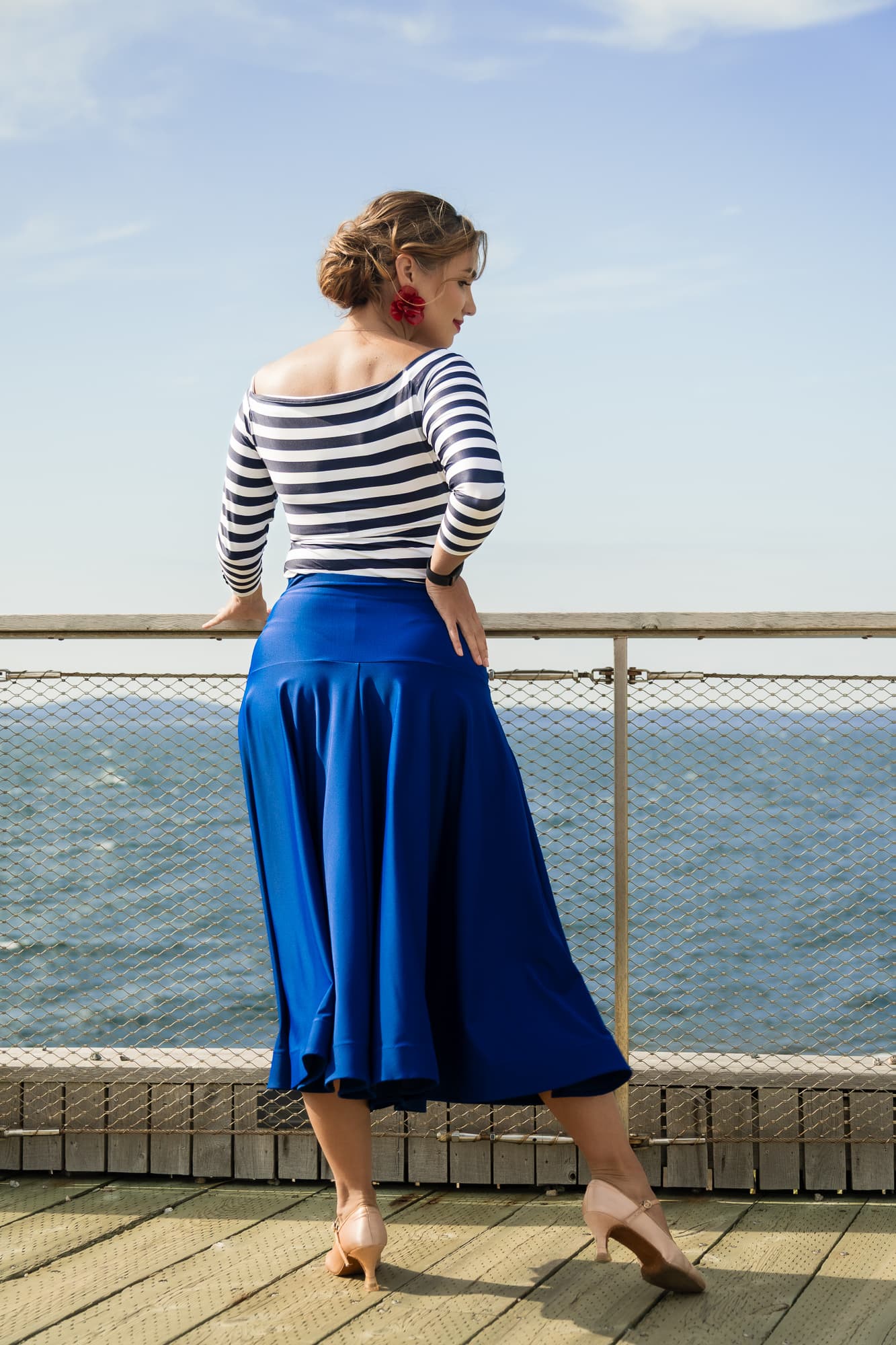 Calypso Ballroom and Smooth Skirt | A-Line Maxi Skirt with Supportive Yoke and Front Side Slit