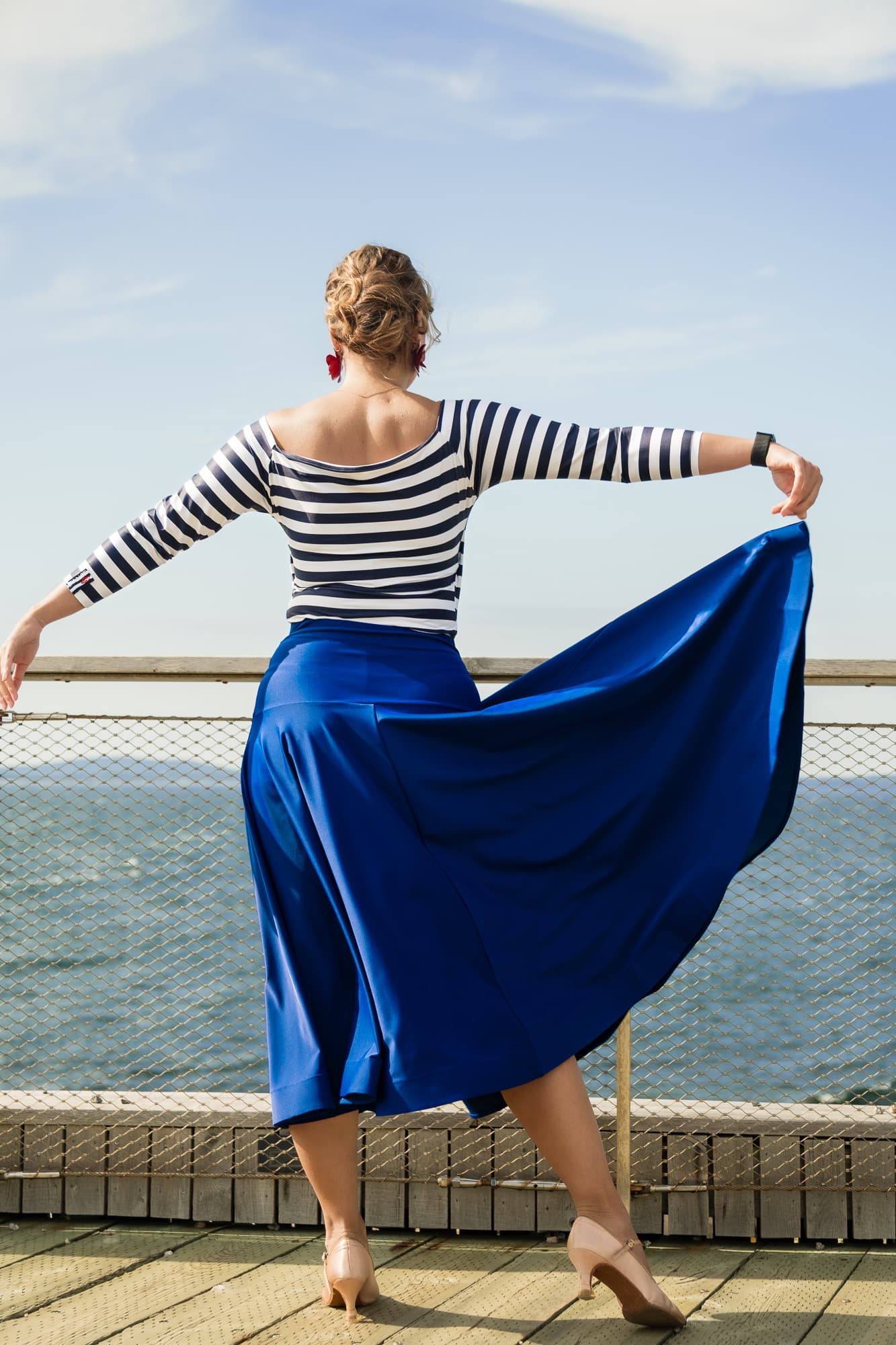 Calypso Ballroom and Smooth Skirt | A-Line Maxi Skirt with Supportive Yoke and Front Side Slit