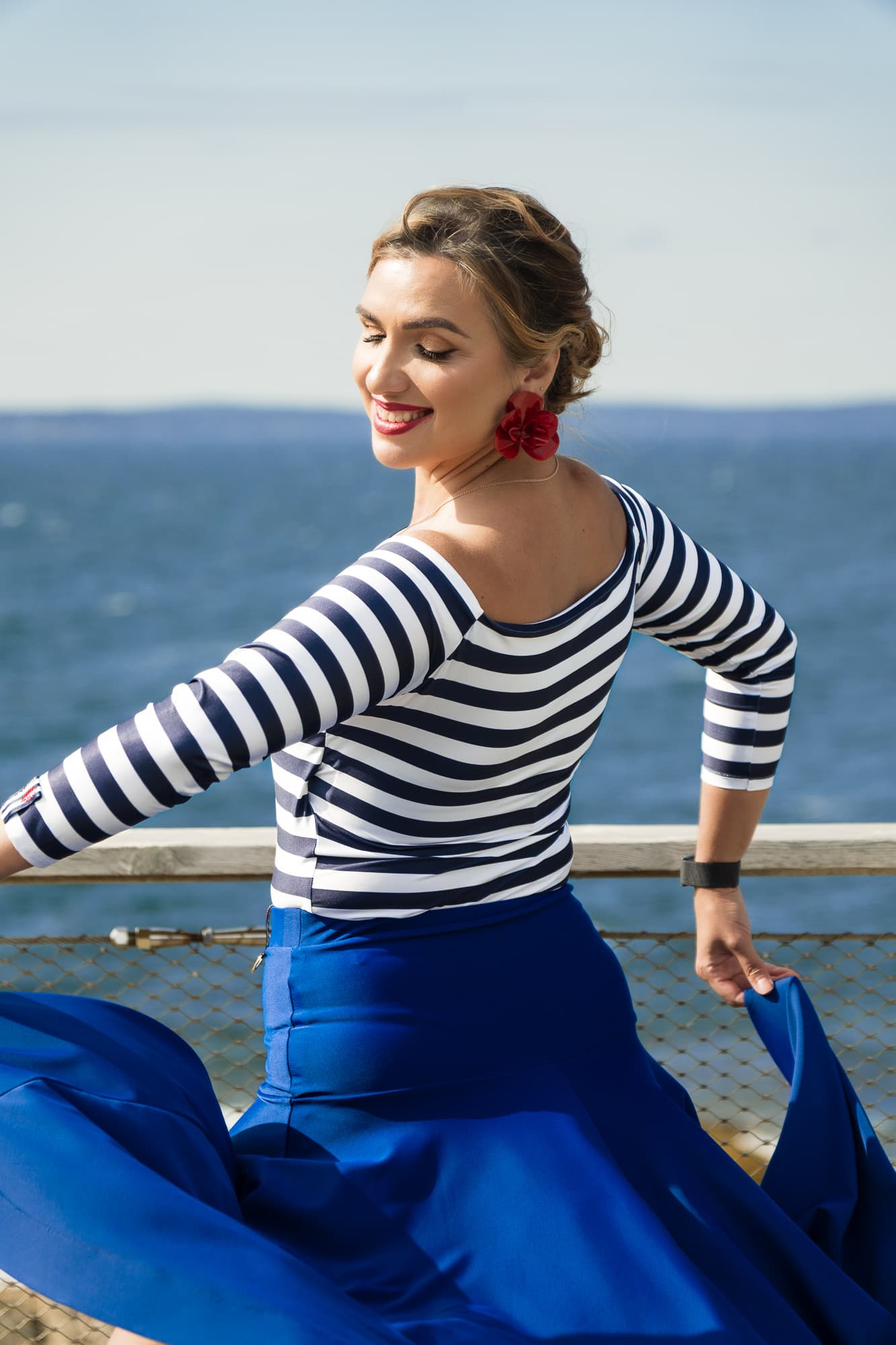 Calypso Ballroom and Smooth Skirt | A-Line Maxi Skirt with Supportive Yoke and Front Side Slit