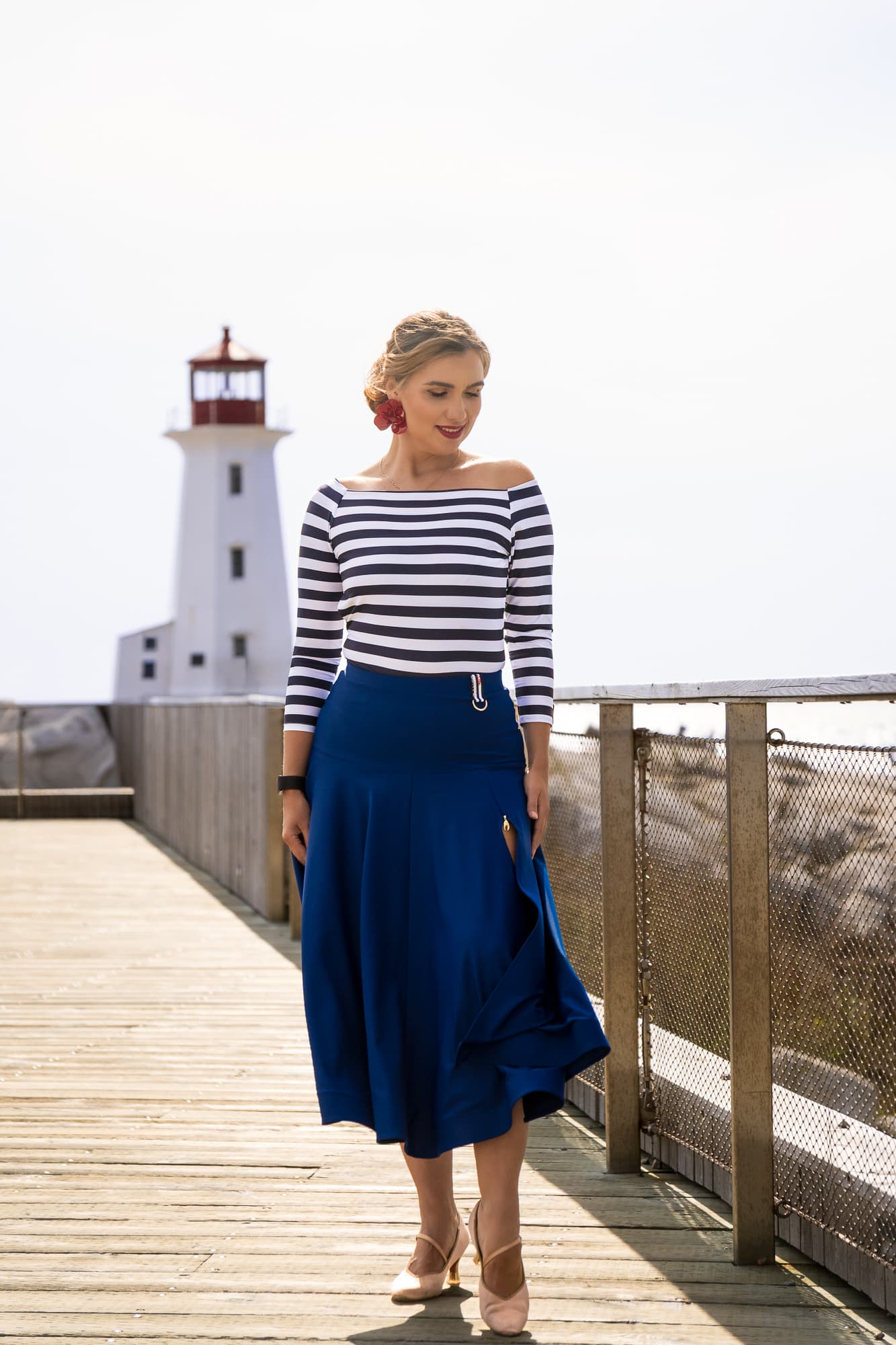 Calypso Ballroom and Smooth Skirt | A-Line Maxi Skirt with Supportive Yoke and Front Side Slit