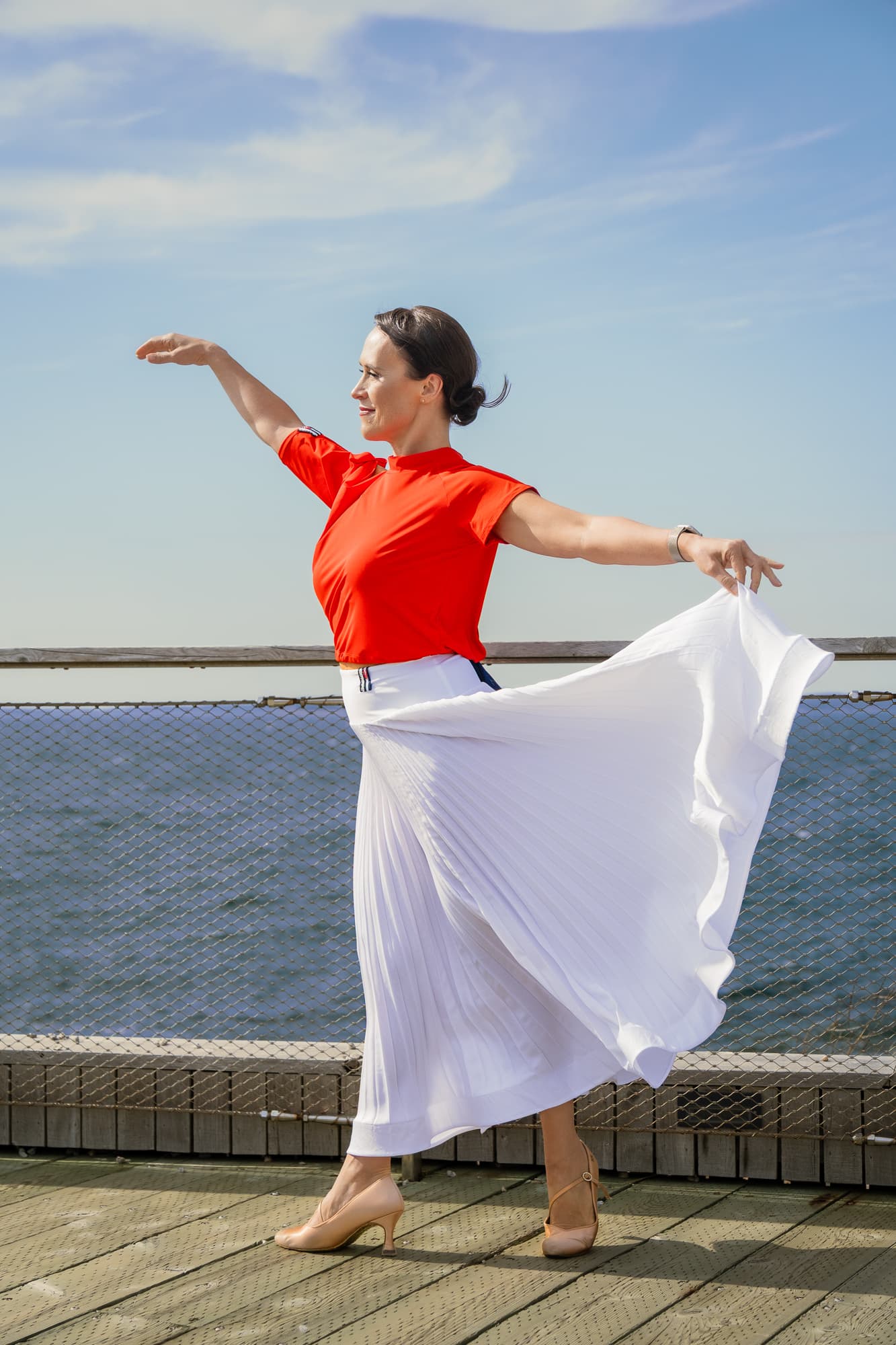 Drift Dance Top | Asymmetrical Cold Shoulder Top or Throw with Back Slit