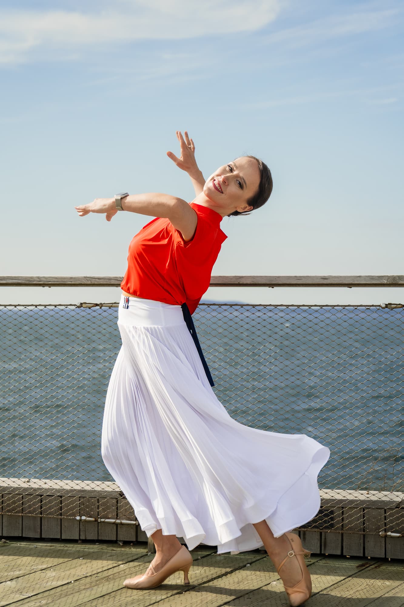 Drift Dance Top | Asymmetrical Cold Shoulder Top or Throw with Back Slit