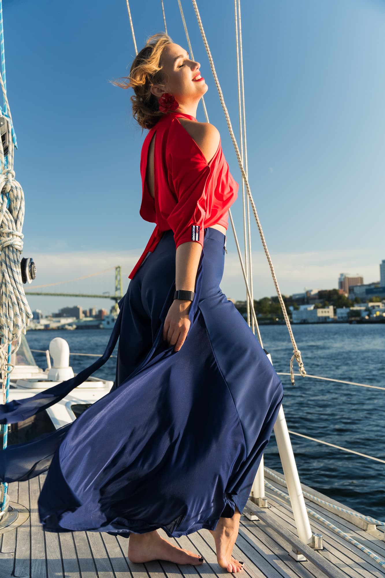 Drift Dance Top | Asymmetrical Cold Shoulder Top or Throw with Back Slit