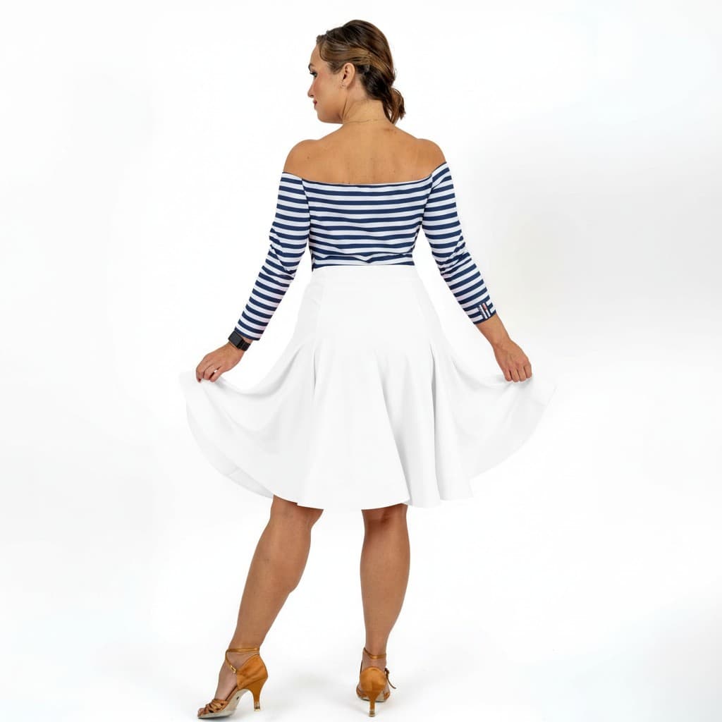 Aleta Latin Skirt | 8-Gore Skirt with Adjustable Hip Gathering