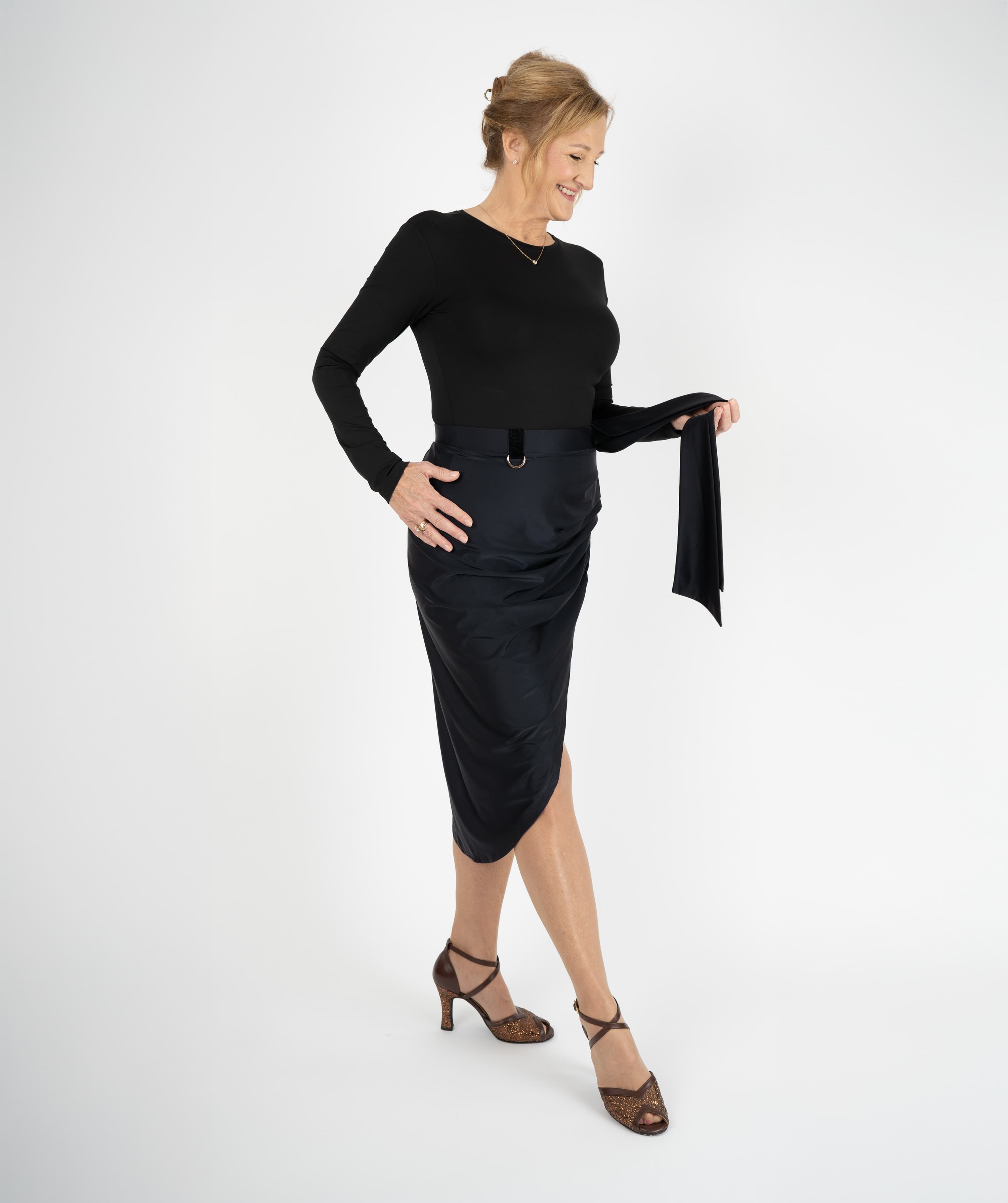 Ecart Latin Skirt | Asymmetrical Skirt with Sash