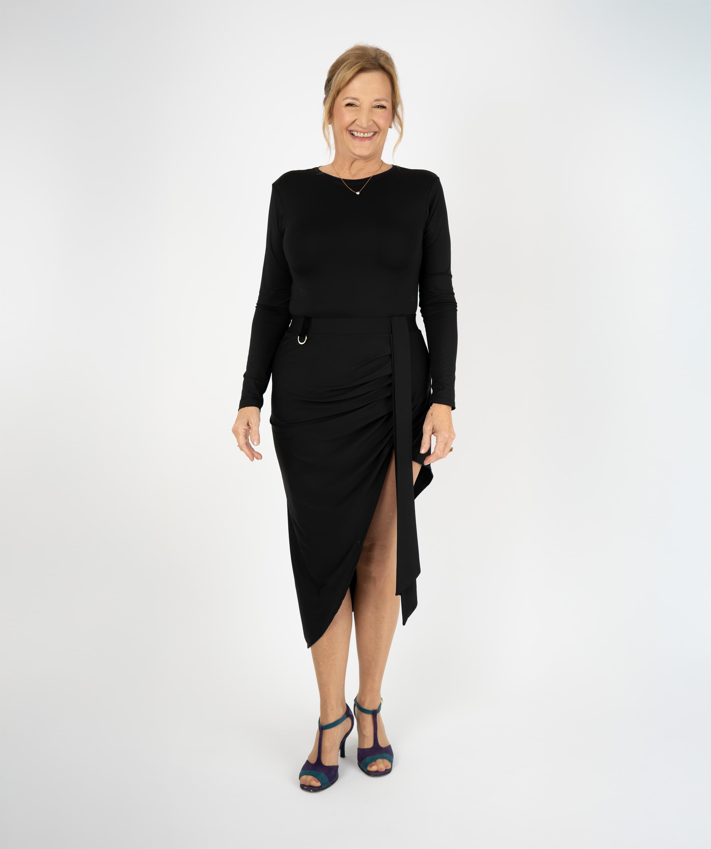 Ecart Latin Skirt | Asymmetrical Skirt with Sash