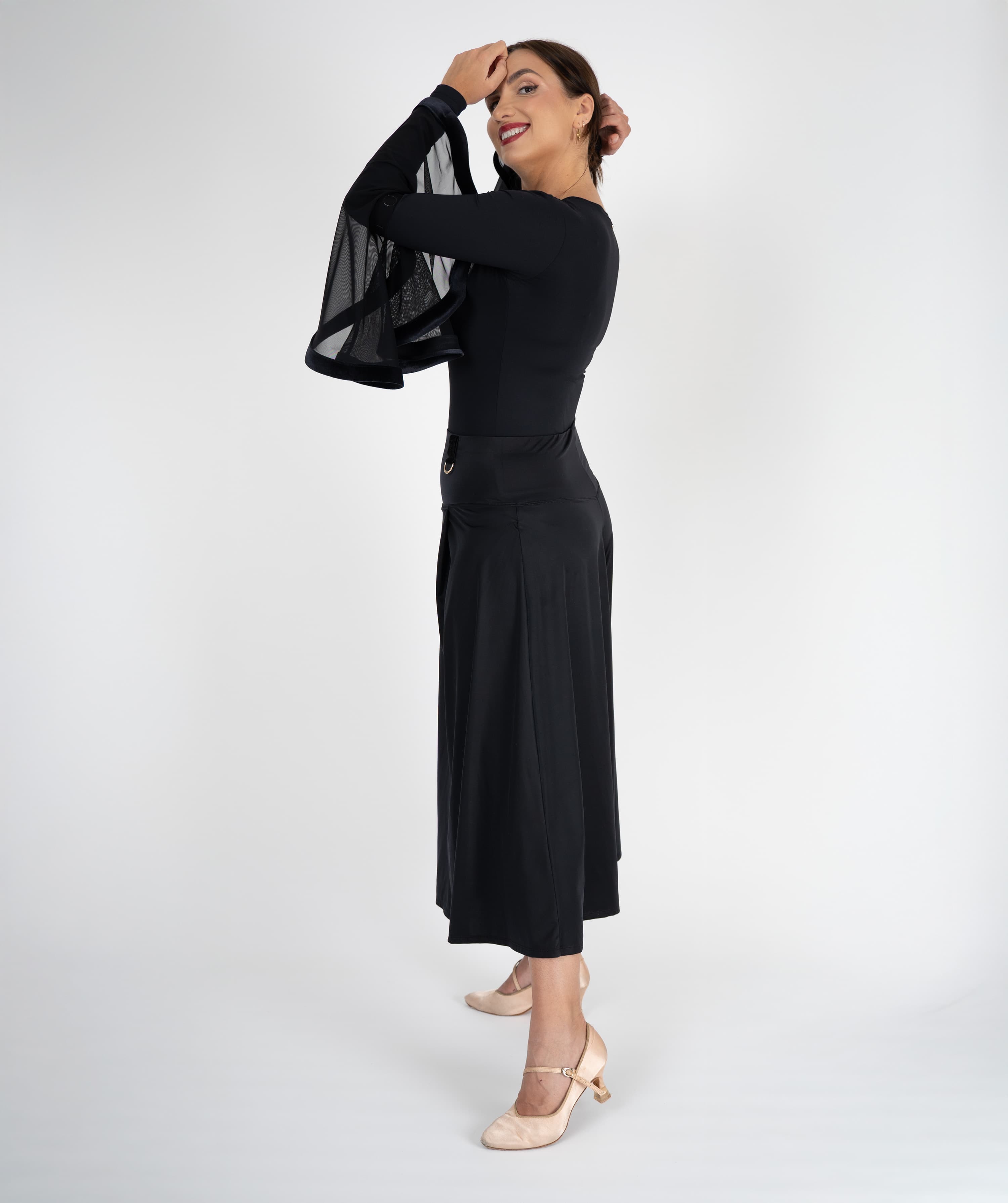 Grand Flow Shape Culottes | Yoke-Waist Wide-Legged Trousers Skirt Pants