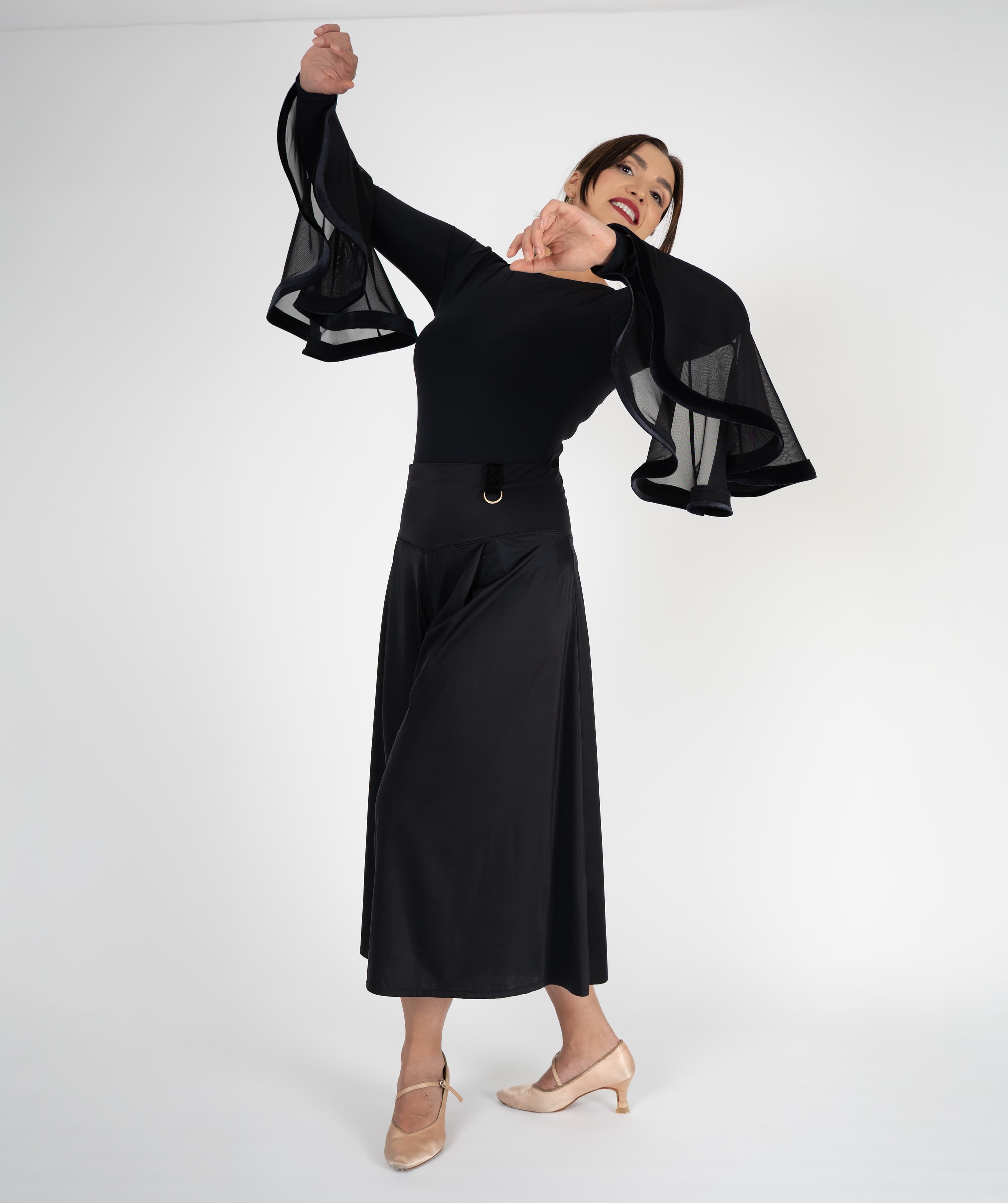 Grand Flow Shape Culottes | Yoke-Waist Wide-Legged Trousers Skirt Pants