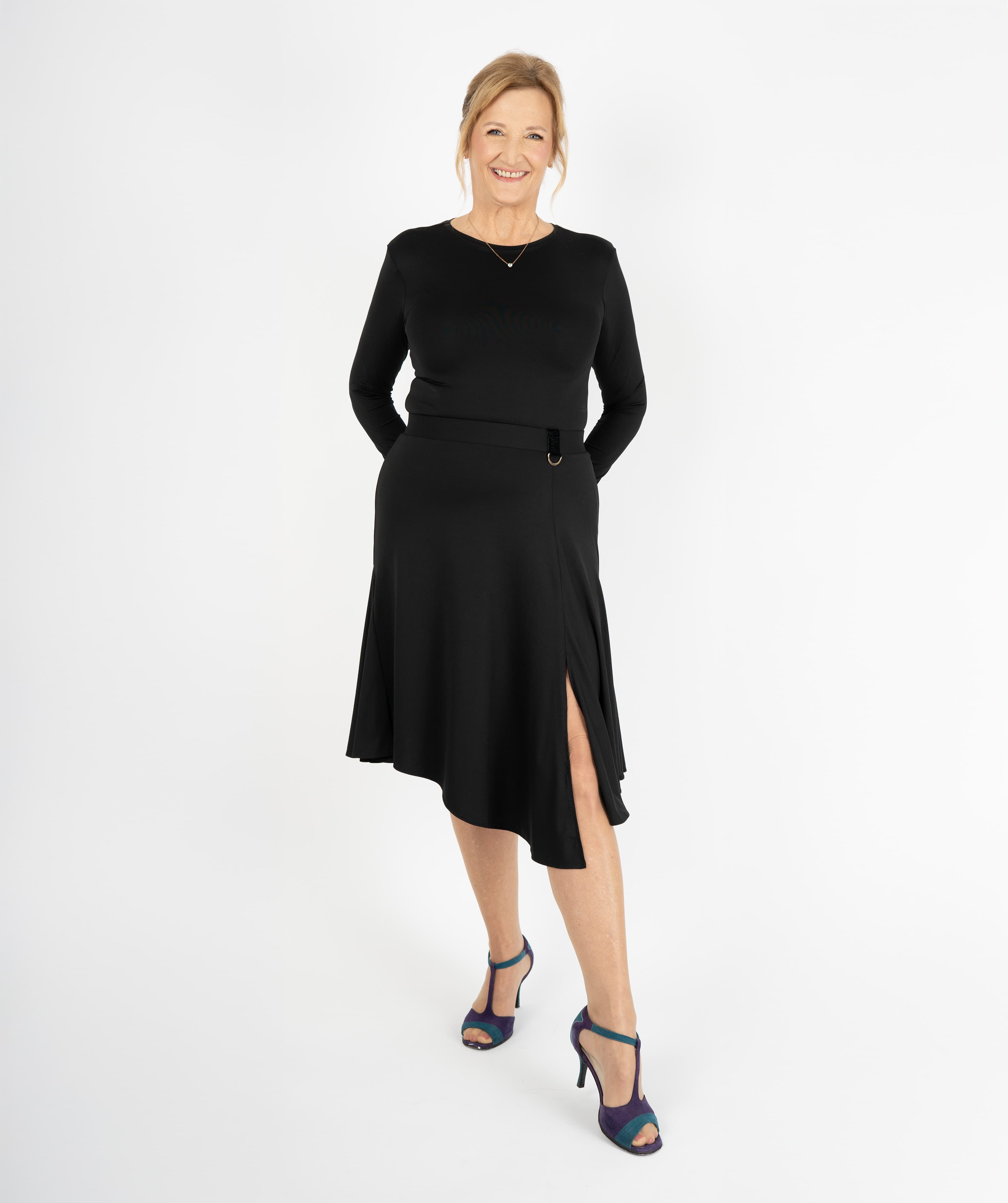 New Yorker Latin Skirt | A-Line Leg Slit Asymmetrical Skirt