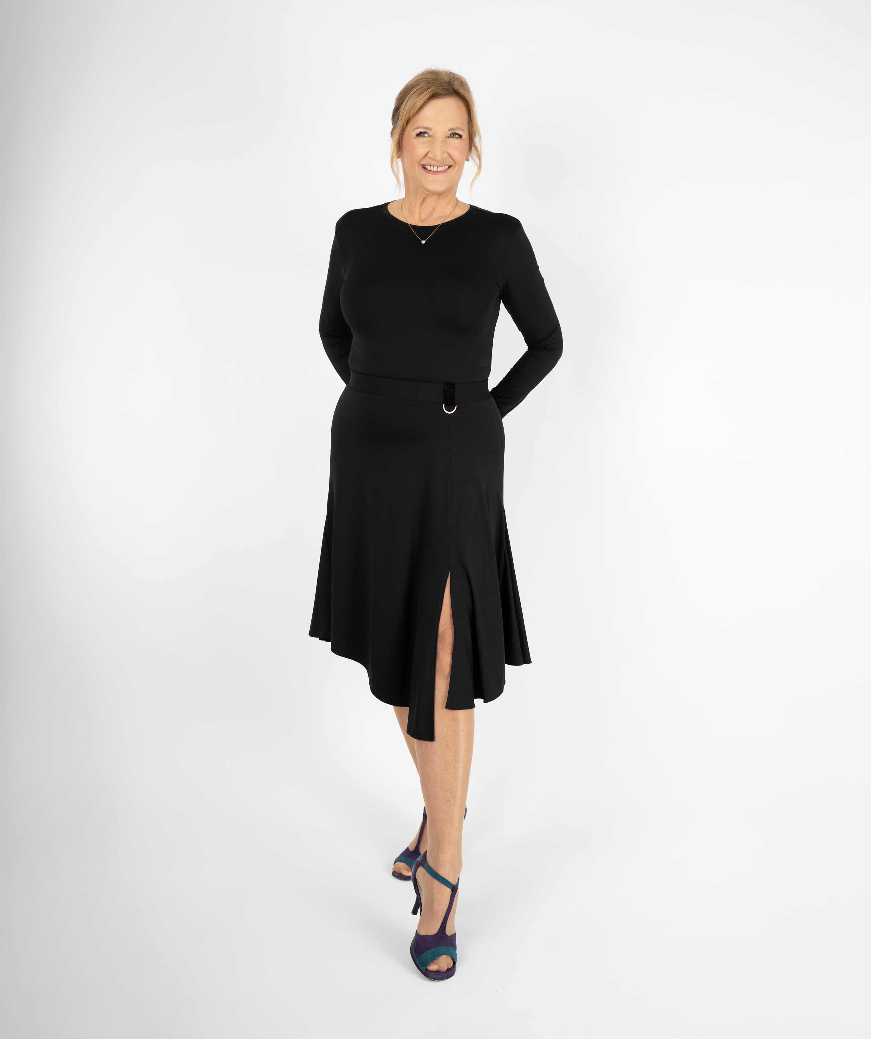 New Yorker Latin Skirt | A-Line Leg Slit Asymmetrical Skirt