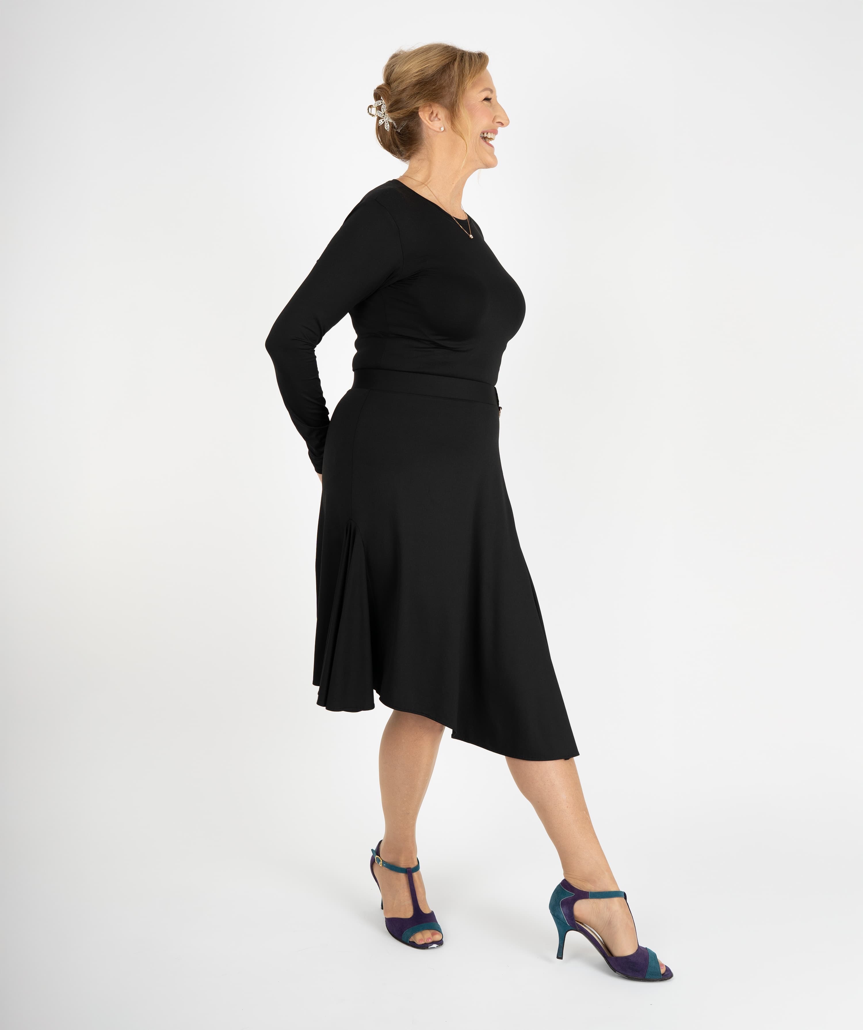 New Yorker Latin Skirt | A-Line Leg Slit Asymmetrical Skirt