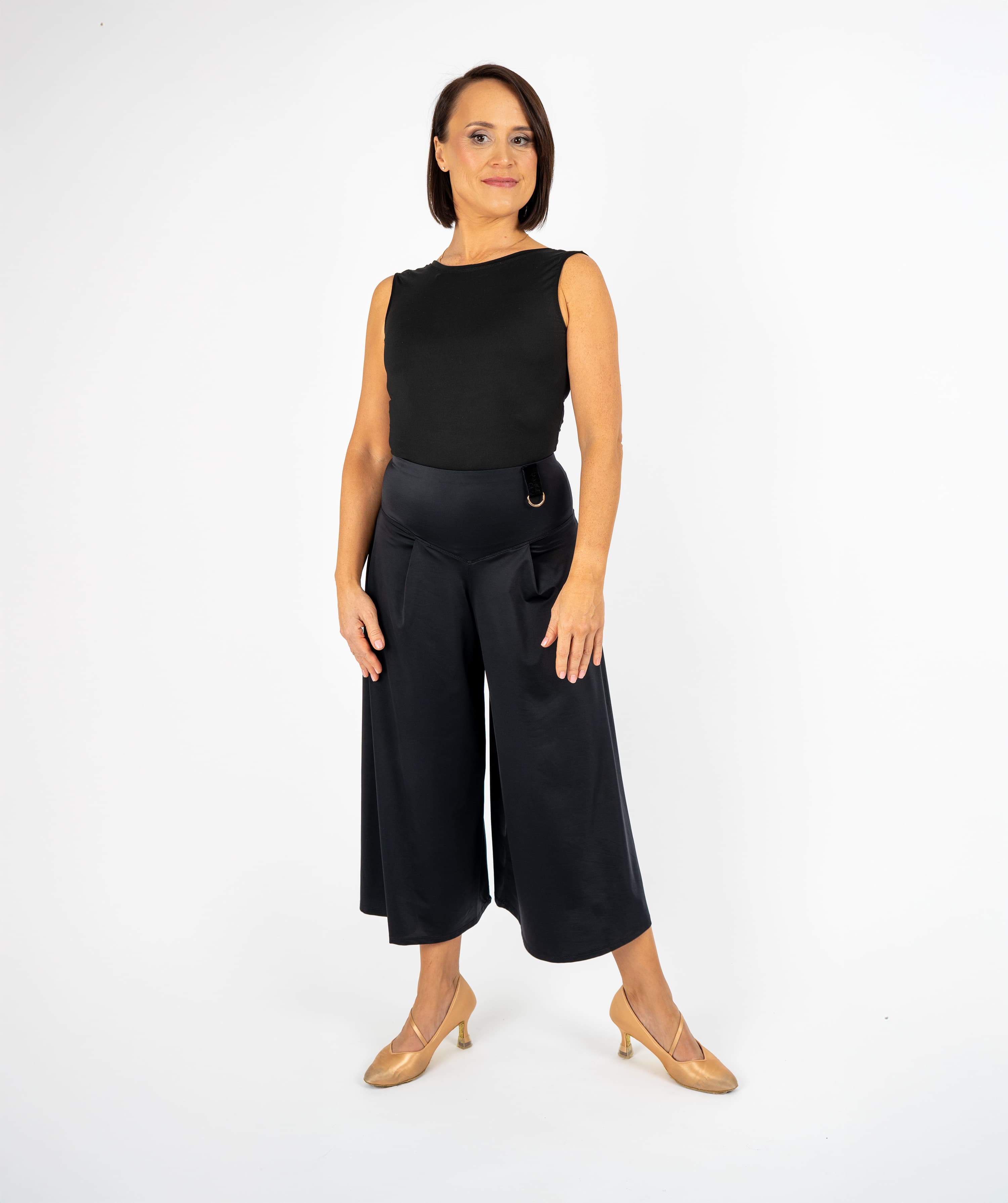 Grand Flow Shape Culottes | Yoke-Waist Wide-Legged Trousers Skirt Pants