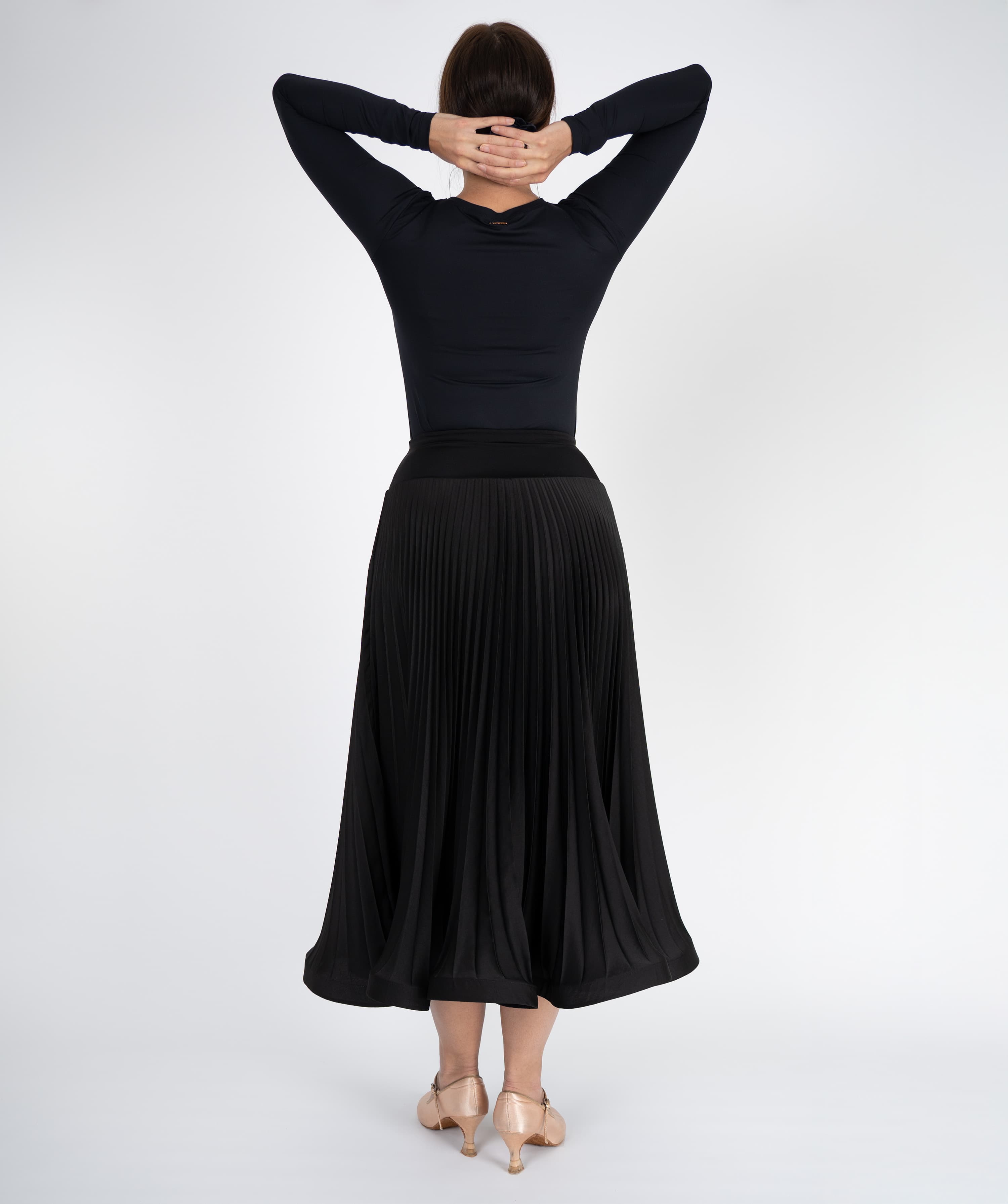 Pivot Sculpt | Pleated Maxi Ballroom Skirt with Yoke & Horsehair Braid Hem
