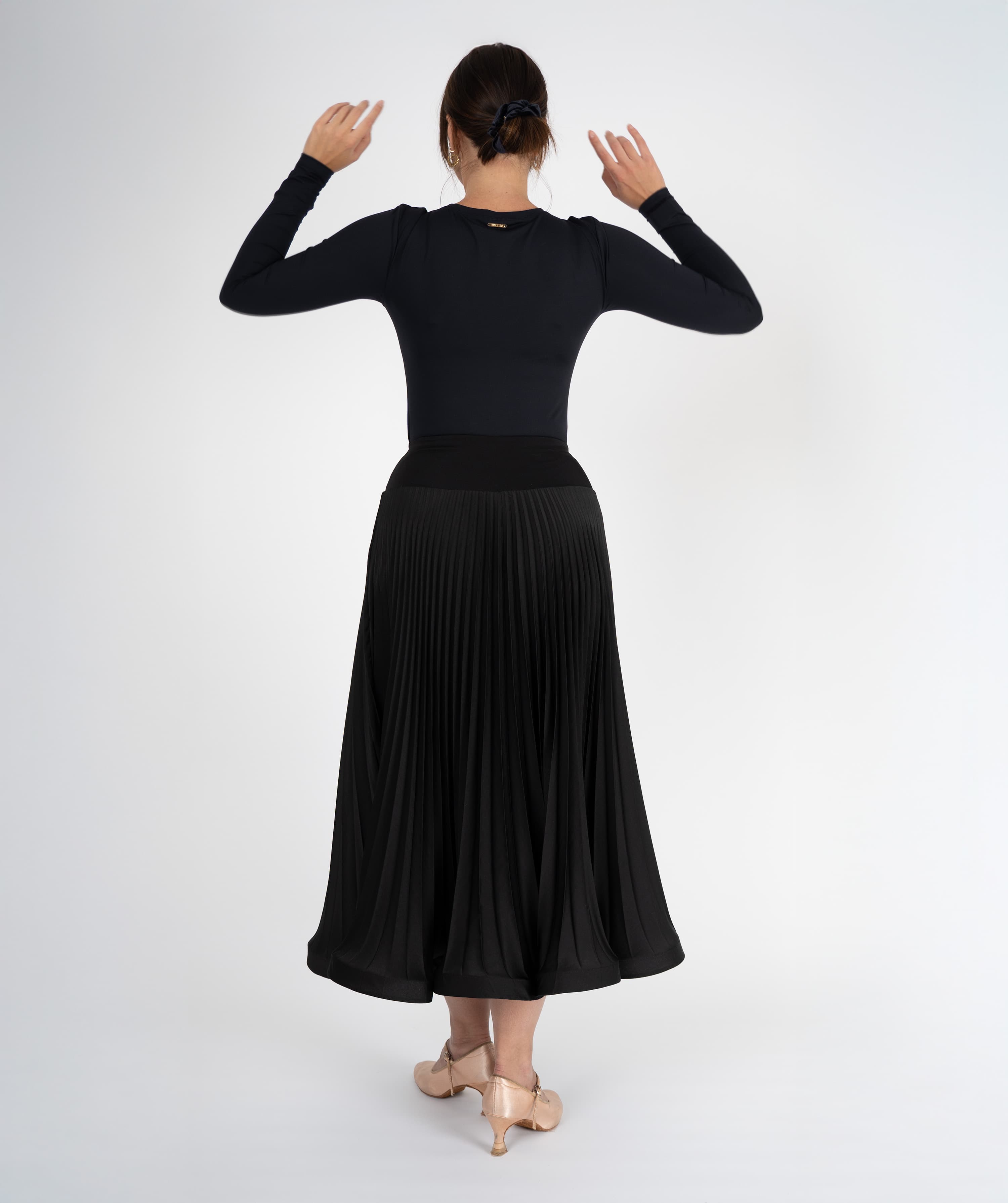 Pivot Sculpt | Pleated Maxi Ballroom Skirt with Yoke & Horsehair Braid Hem