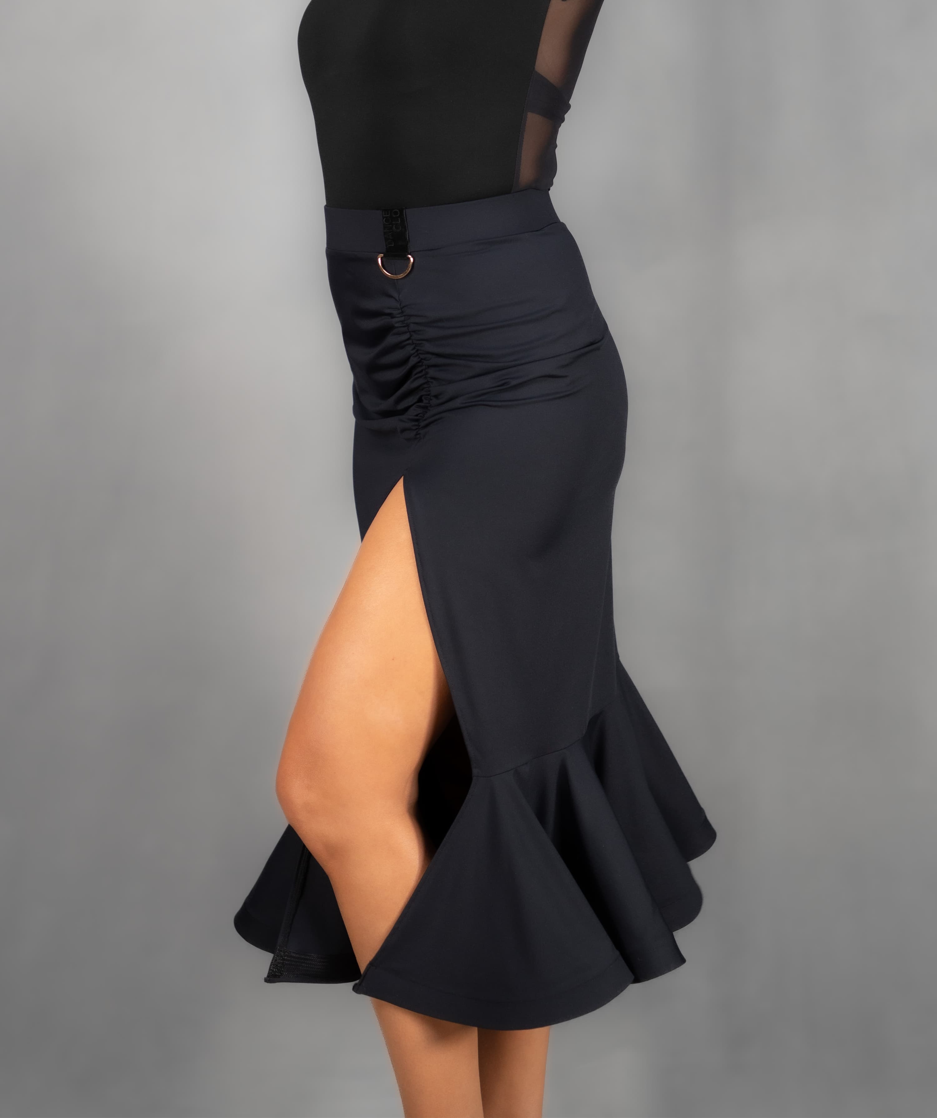 Showtime | Front Side Slit Skirt with Shaped Flounce