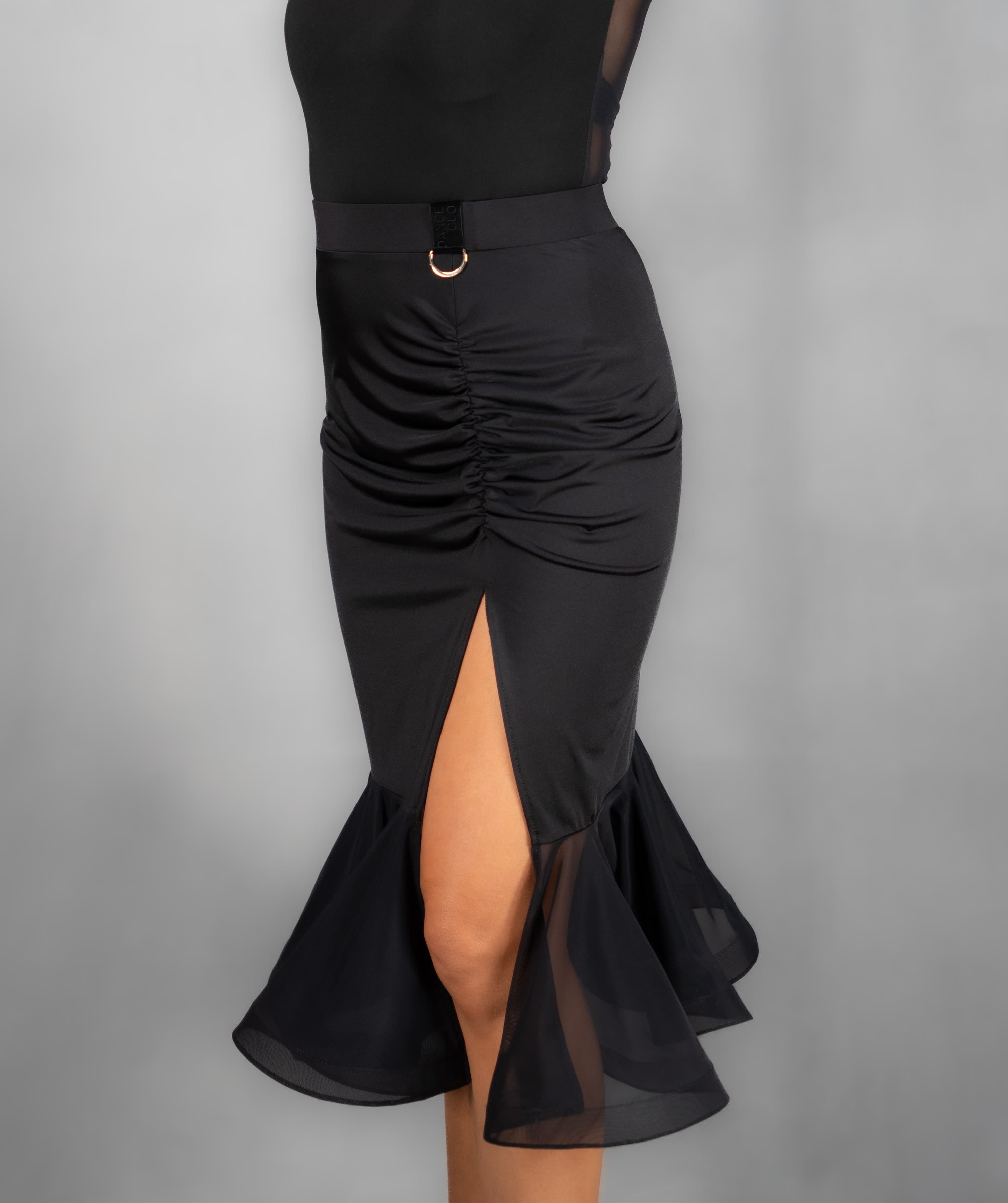 Showtime | Front Side Slit Skirt with Shaped Flounce